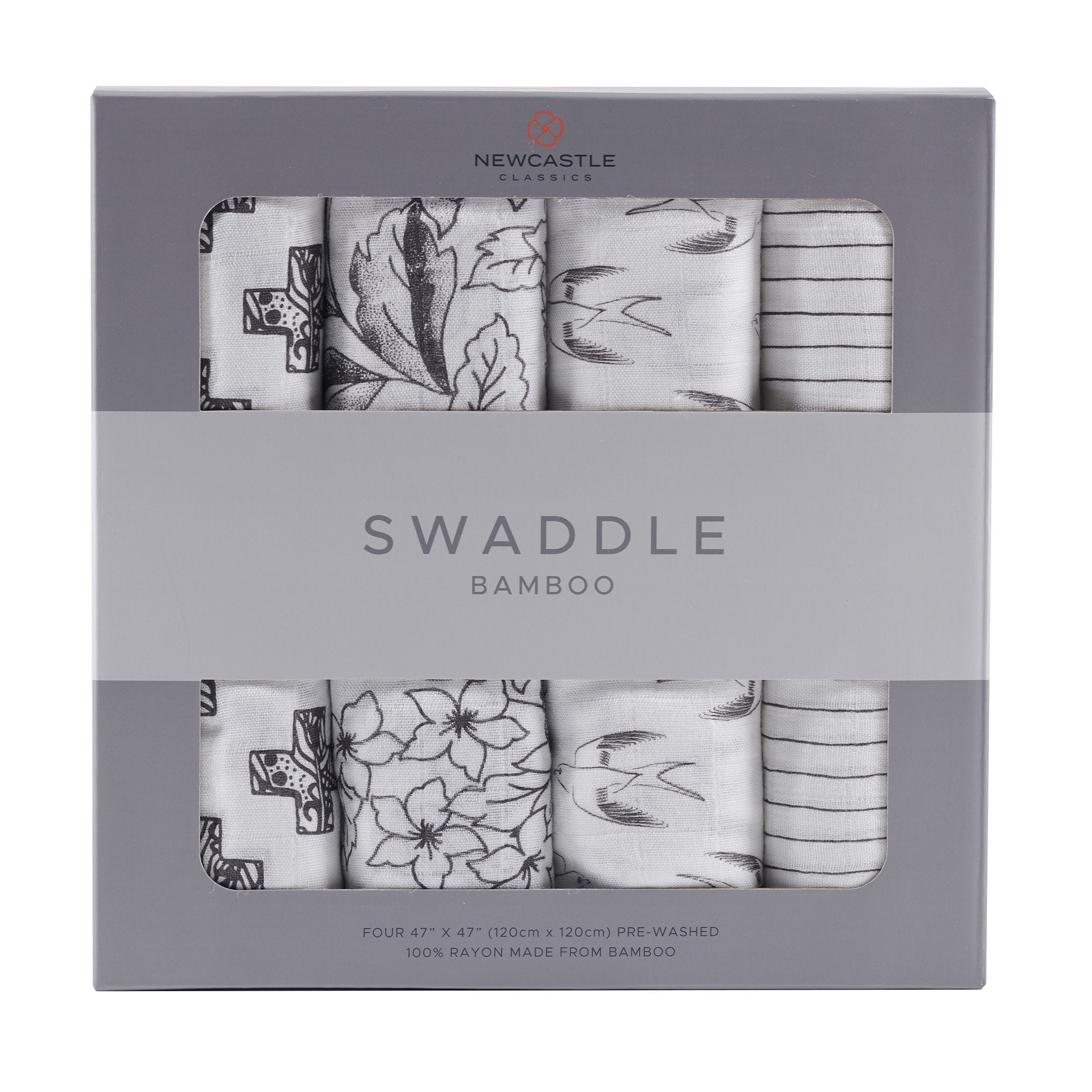 Monochrome Bamboo Muslin Blankets (4 Pack)