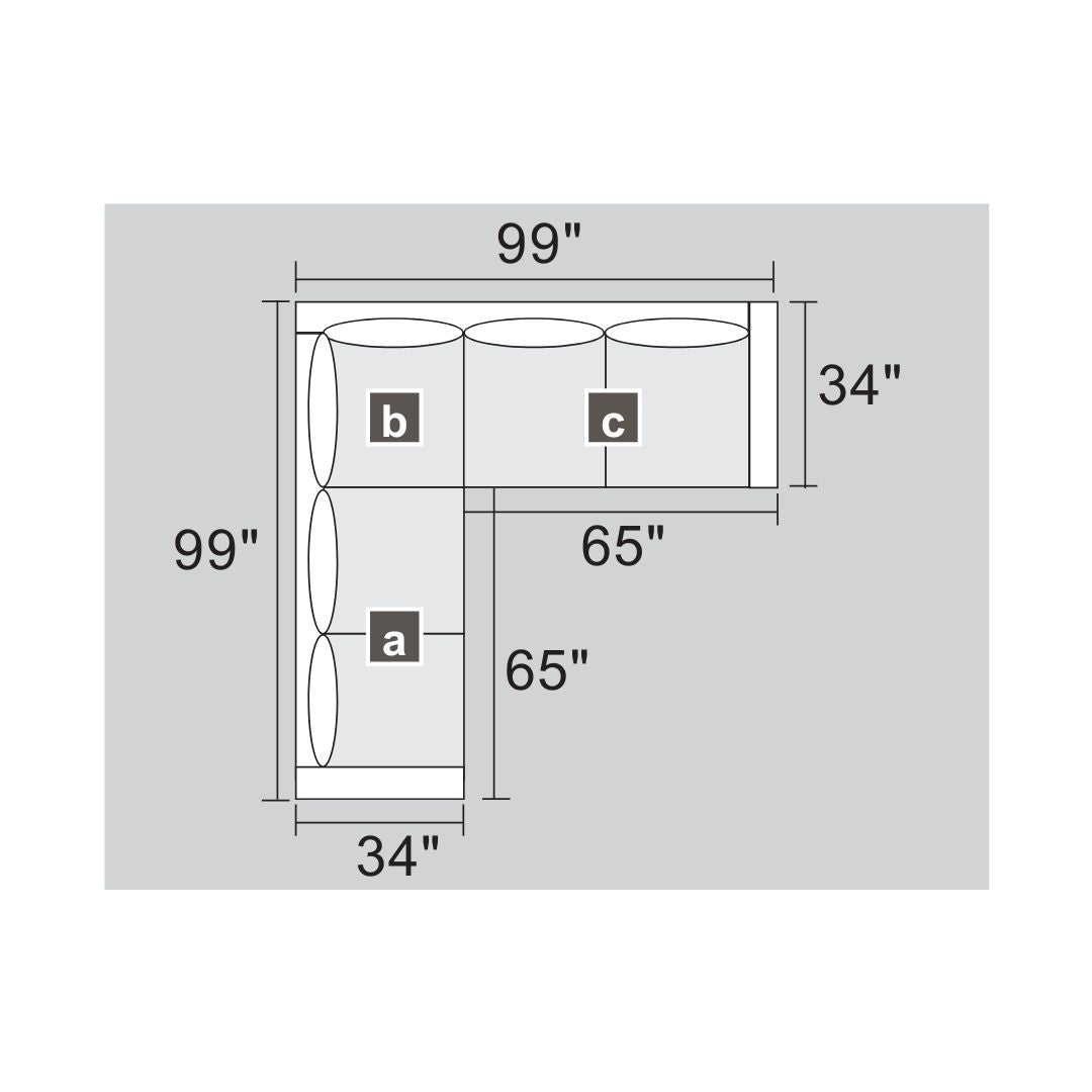 Corduroy Lux Sectional Sofa with Ottoman – Modern Comfort for Your Living Room