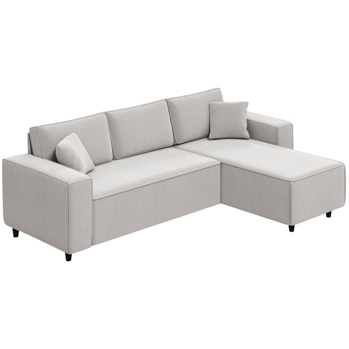 HOMCOM Corner Sofa with Reversible Chaise Lounge, Corduroy L-Shaped